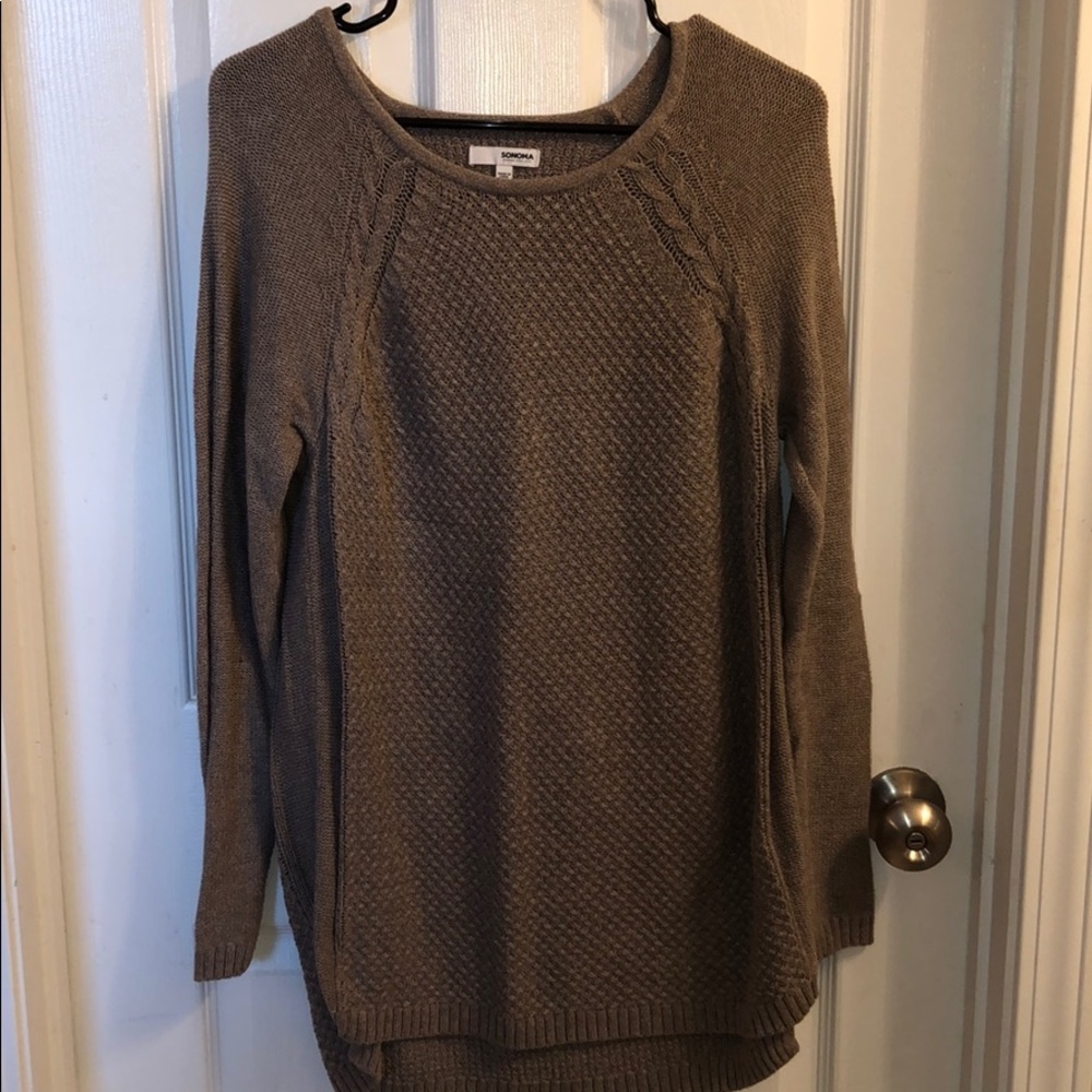 Sonoma Tan Hi-Low Sweater